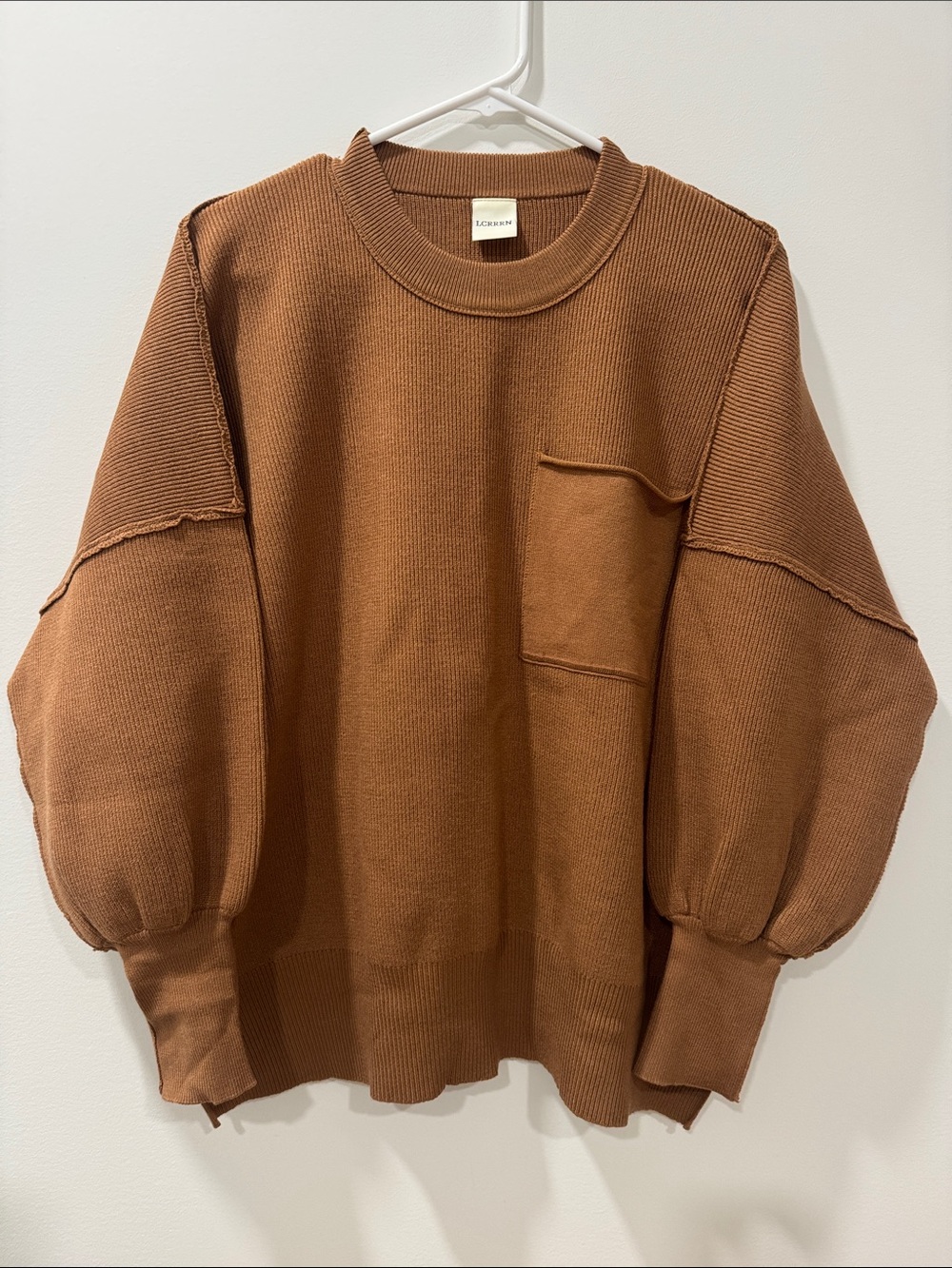 Brown Women’s Crewneck Pocket Sweater